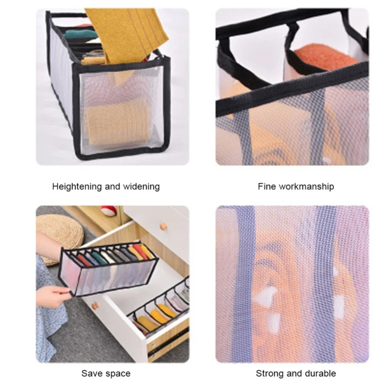 Foldable Drawer Organizer for Socks, Underwear & Closet Storage