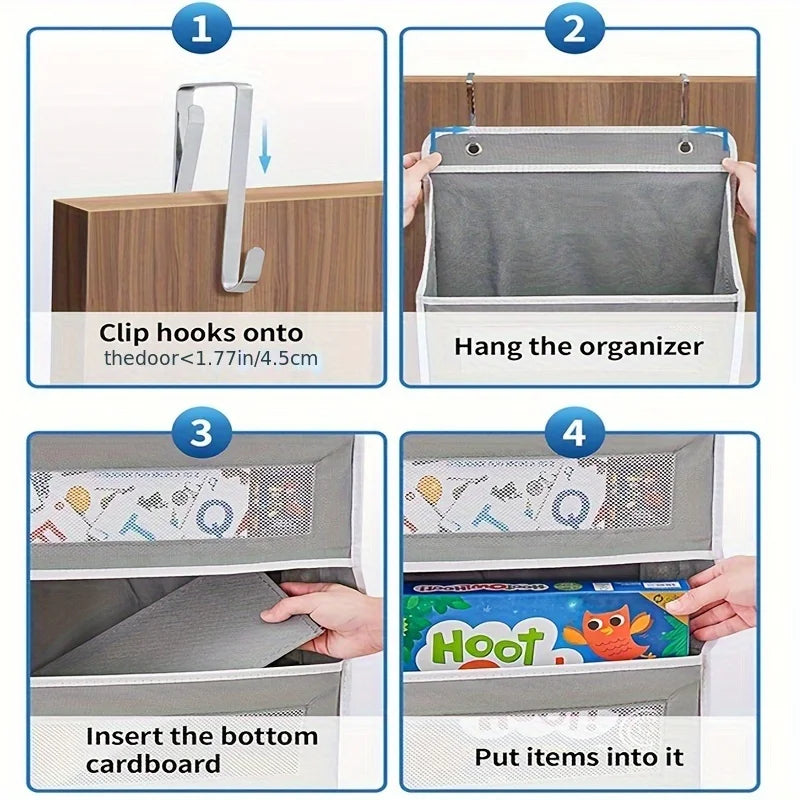 5-Shelf Hanging Organizer – Anti-Tilt Storage with Large Pockets for Bedroom & Bathroom