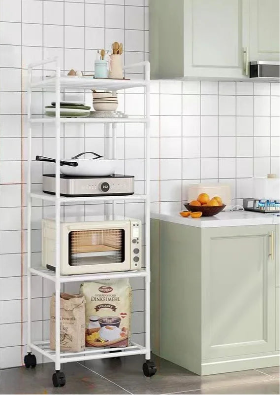 Multi-Layer Rolling Kitchen Storage Rack – Microwave & Pot Organizer
