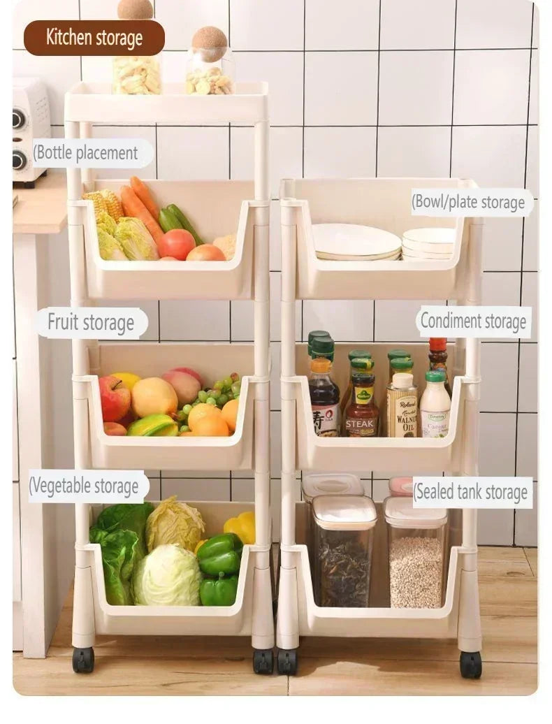 Narrow Rolling Storage Trolley – Slim Organizer Rack for Kitchen, Bathroom & Living Room