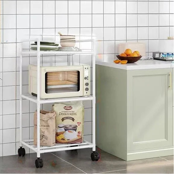 Multi-Layer Rolling Kitchen Storage Rack – Microwave & Pot Organizer