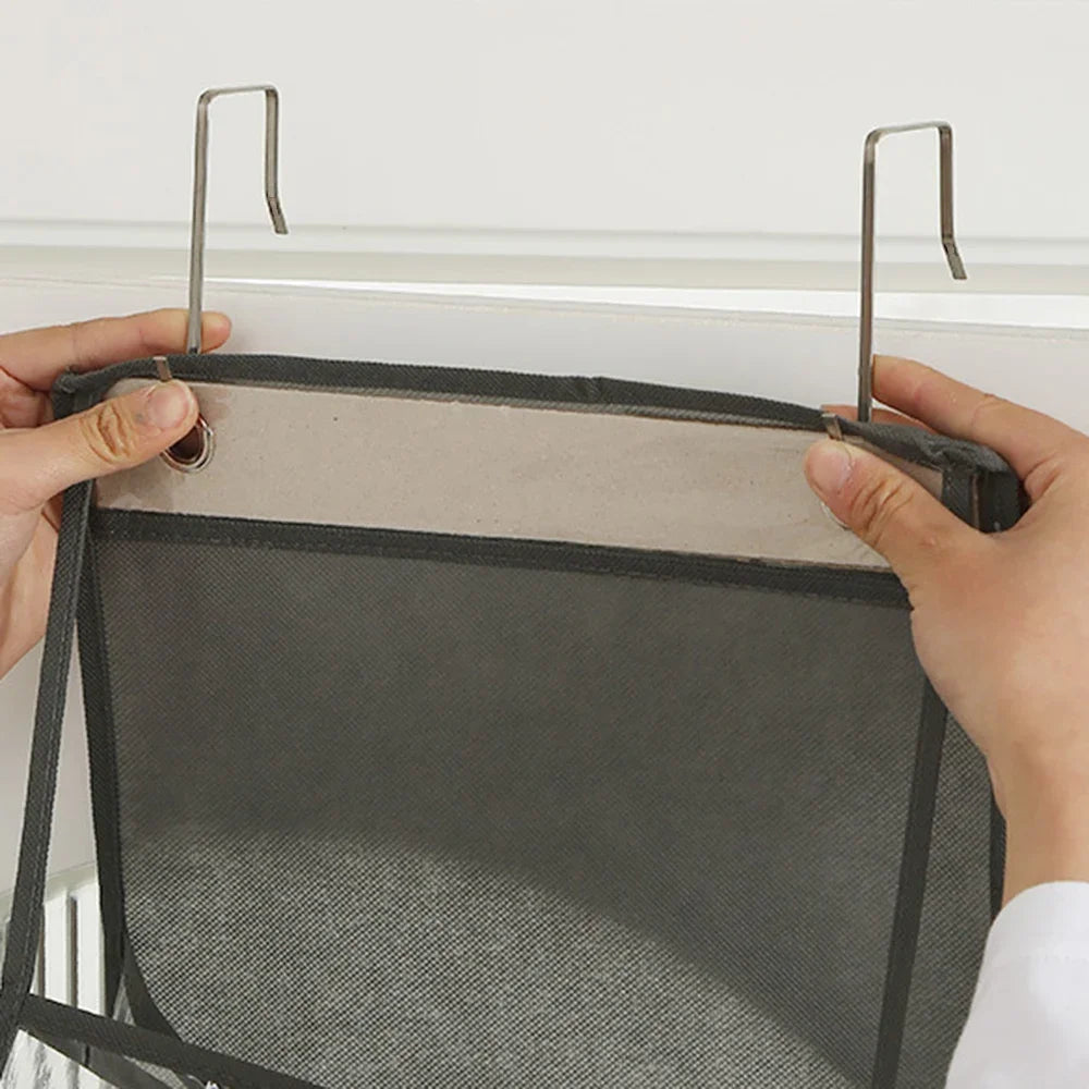Over-the-Door Hanging Organizer – Foldable Clear Storage for Closet or Bathroom