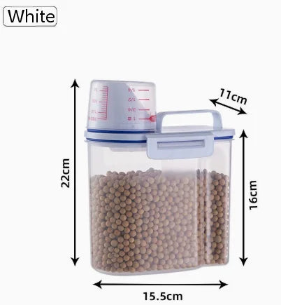 Rice & Grains Storage Canister with Measuring Cup – Moisture & Insect Proof