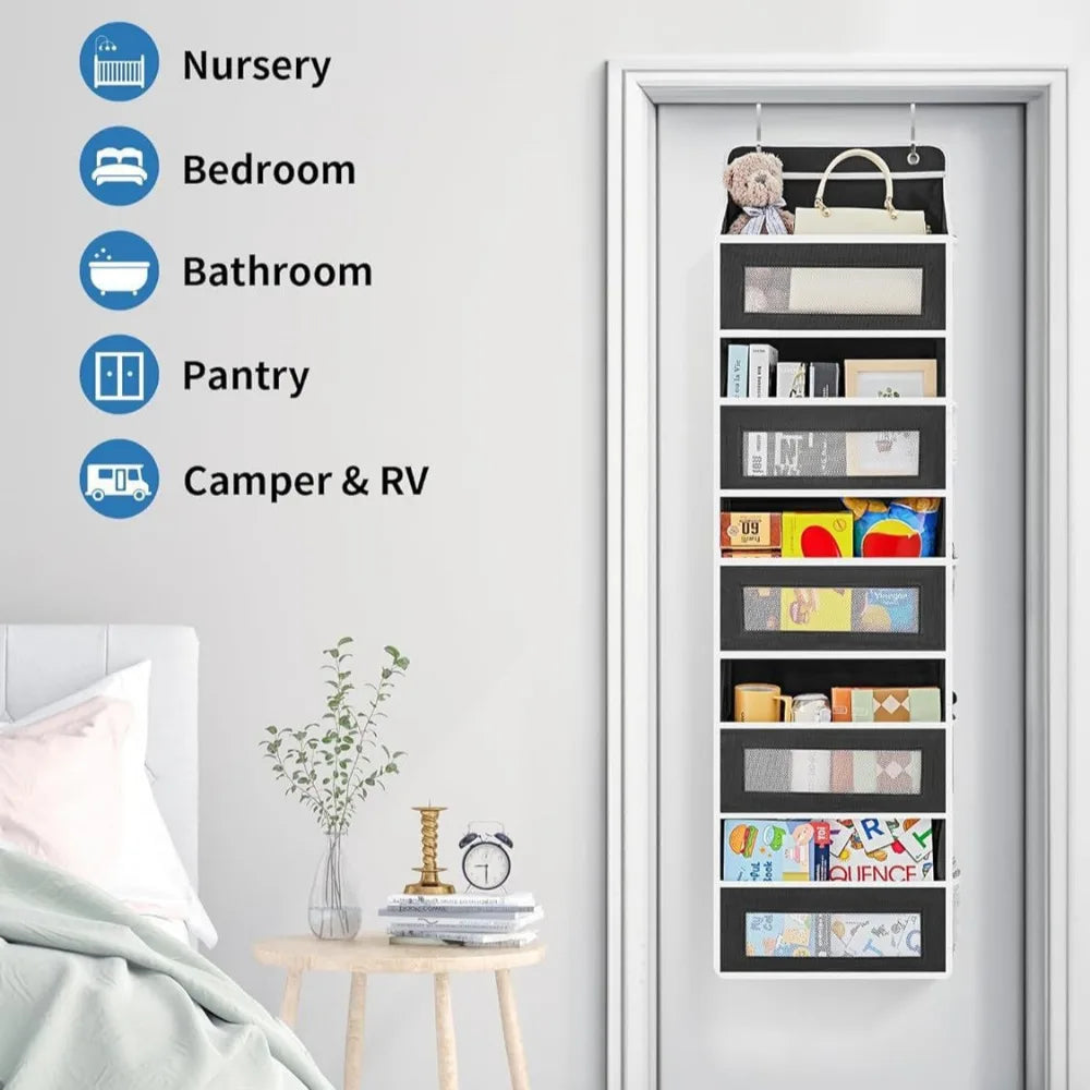 5-Shelf Hanging Organizer – Anti-Tilt Storage with Large Pockets for Bedroom & Bathroom
