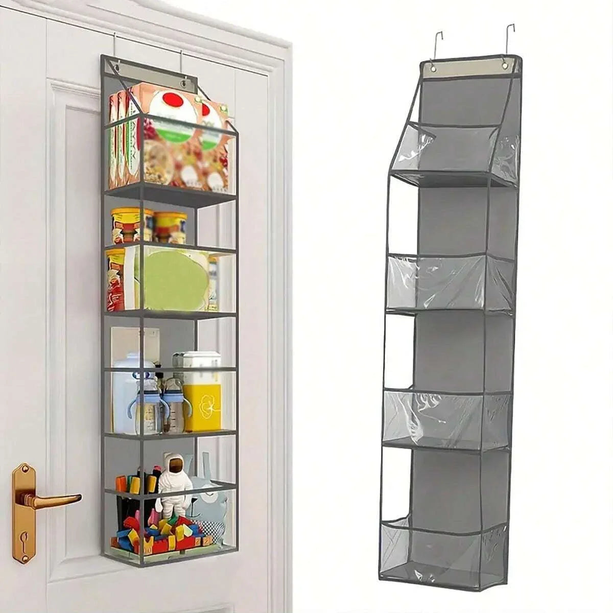 Over-the-Door Hanging Organizer – Foldable Clear Storage for Closet or Bathroom
