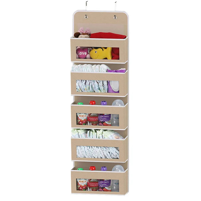 5-Shelf Hanging Organizer – Anti-Tilt Storage with Large Pockets for Bedroom & Bathroom