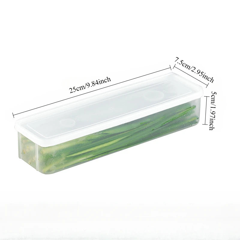 2pcs Fresh-Seal Plastic Refrigerator Organizers – Durable Vegetable Storage Containers