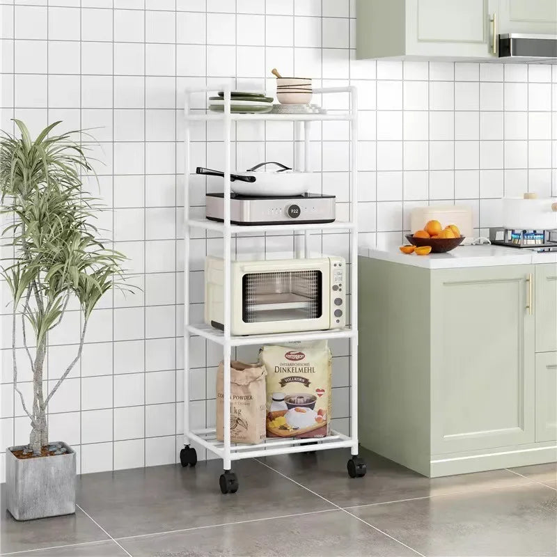 Multi-Layer Rolling Kitchen Storage Rack – Microwave & Pot Organizer