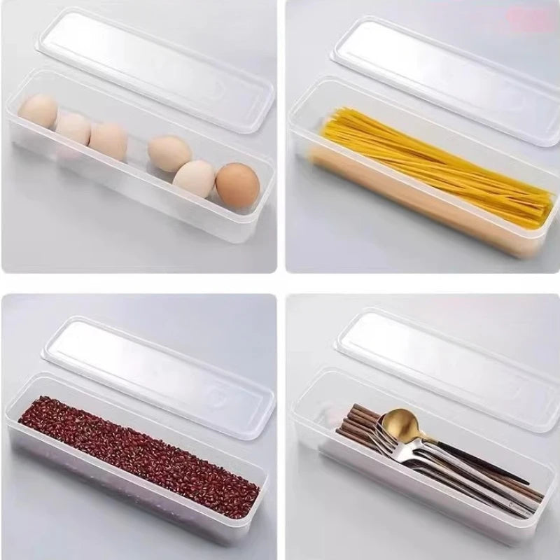 2pcs Fresh-Seal Plastic Refrigerator Organizers – Durable Vegetable Storage Containers