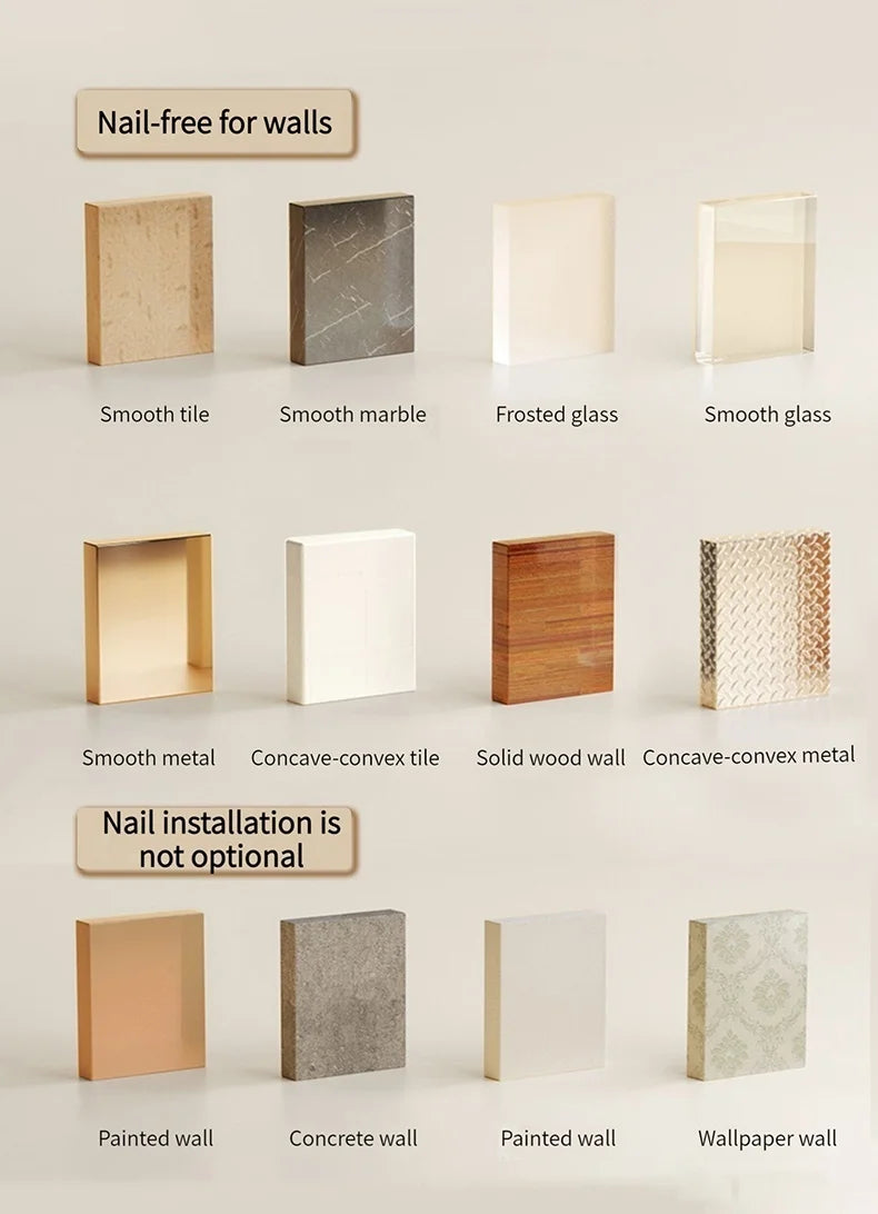 Wood & Aluminum Corner Shower Shelf – Wall-Mounted Bathroom Organizer Rack