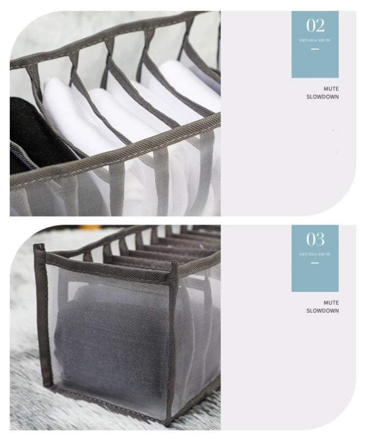Foldable Drawer Organizer for Socks, Underwear & Closet Storage