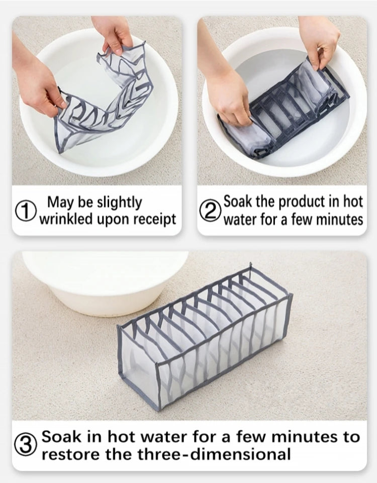 Foldable Drawer Organizer for Socks, Underwear & Closet Storage