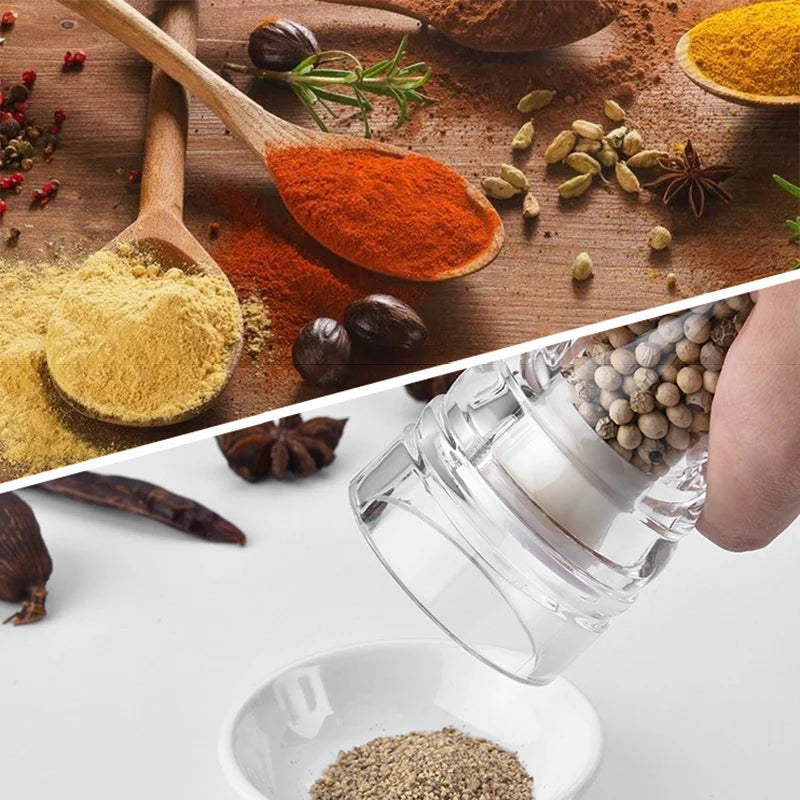 Adjustable Coarseness Salt & Pepper Grinder – Clear Acrylic Mill with Ceramic Rotor