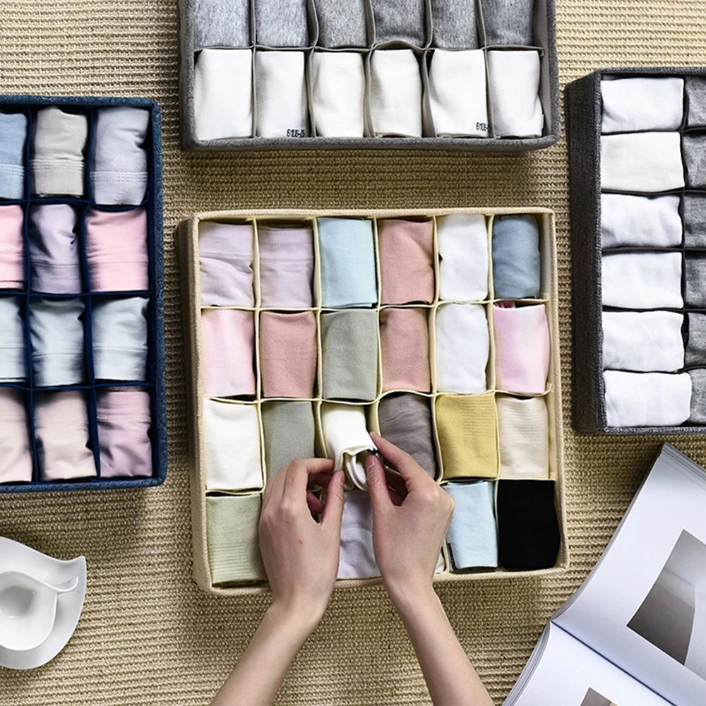 Foldable Drawer Organizer for Socks, Underwear & Closet Storage