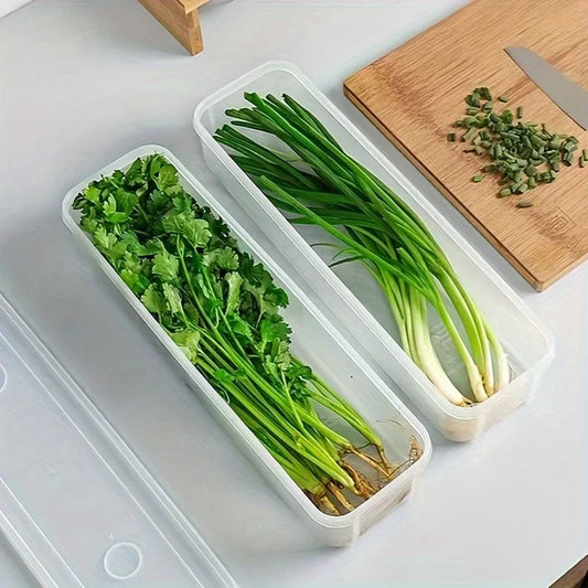 2pcs Fresh-Seal Plastic Refrigerator Organizers – Durable Vegetable Storage Containers