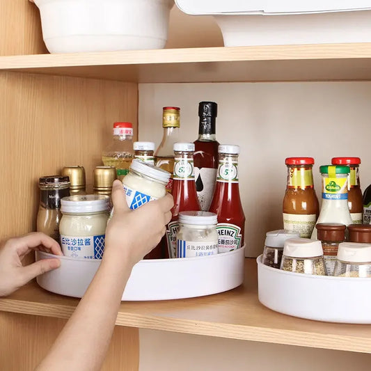 360° Rotating Cabinet Organizer – Non-Slip Kitchen & Bathroom Turntable