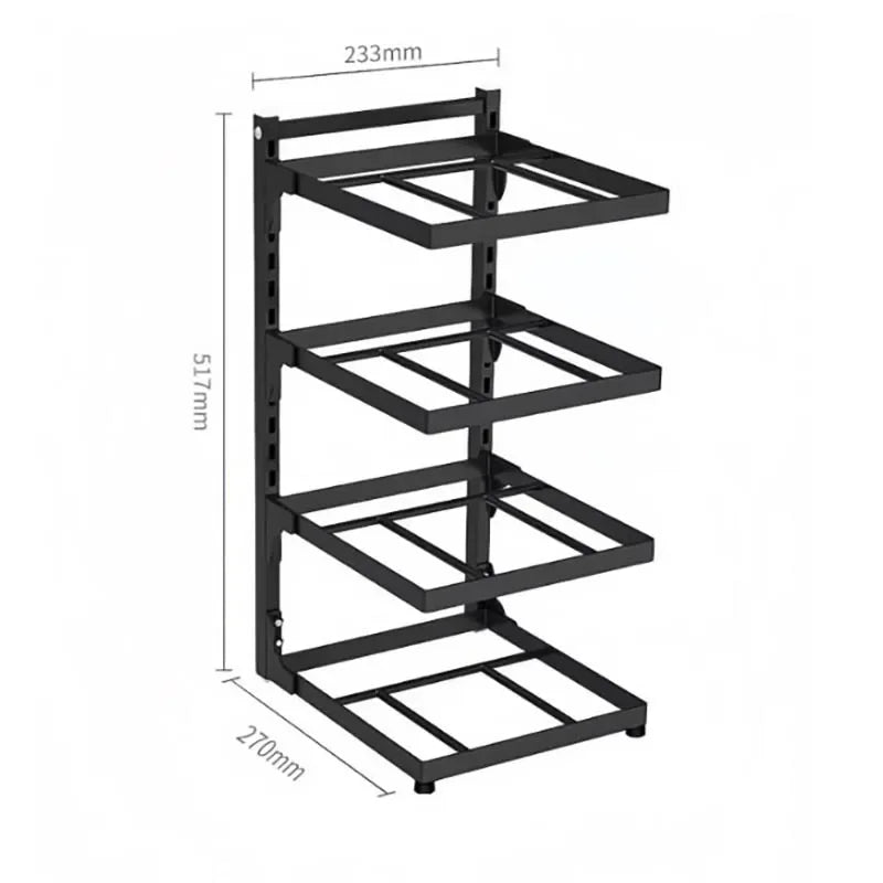 Adjustable Multi-Layer Kitchen Storage Rack – Sink & Stovetop Organizer for Pots and Cookware