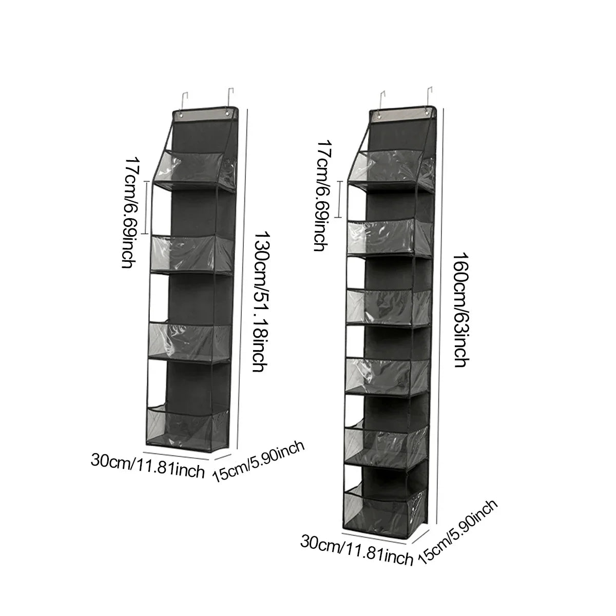 Over-the-Door Hanging Organizer – Foldable Clear Storage for Closet or Bathroom