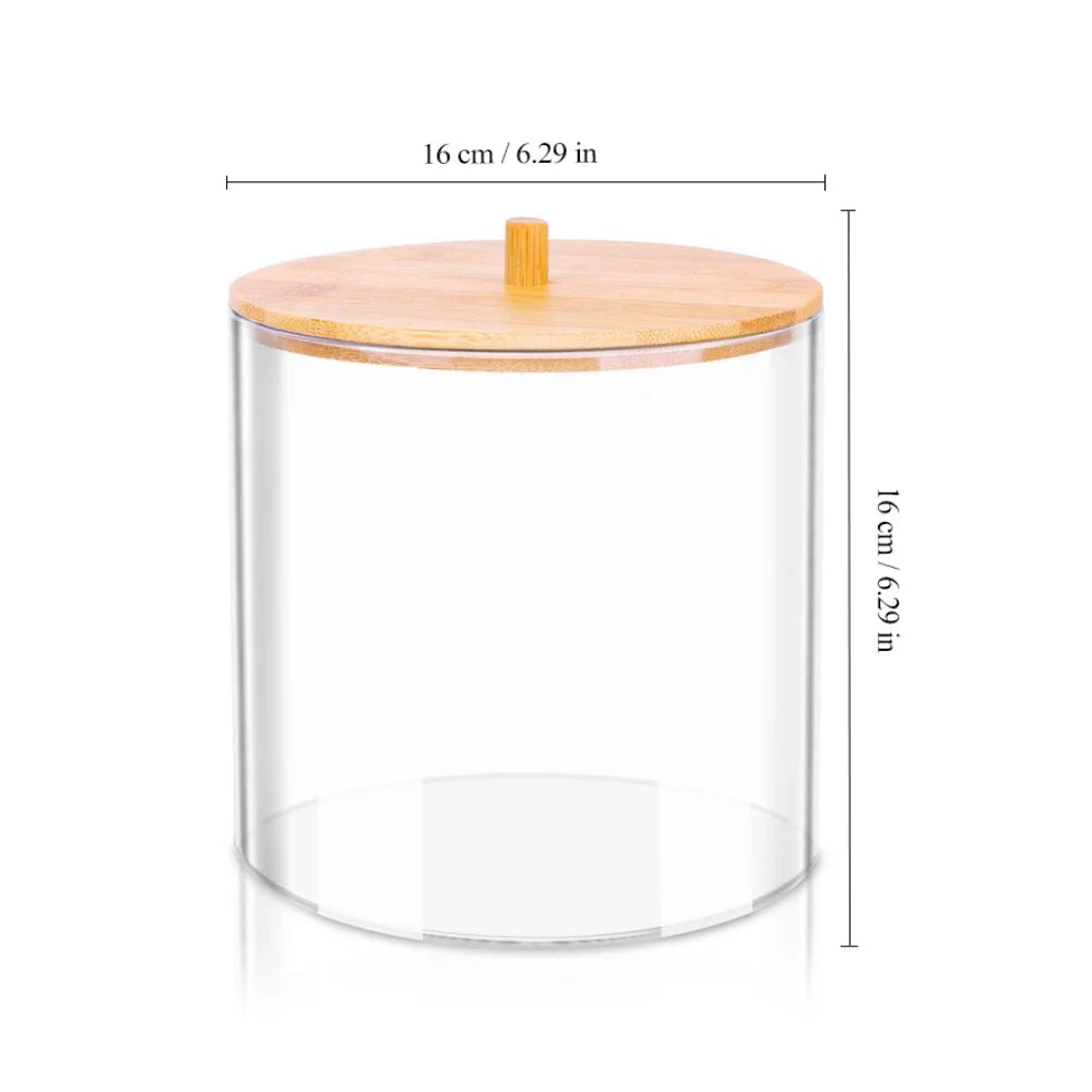 Double-Layer Acrylic Storage Box with Bamboo Lid – Dryer Sheet & Laundry Pod Organizer