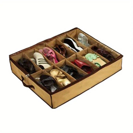 Collapsible Under‑Bed Storage compartment – Shoe Organizer with See‑Through Lid