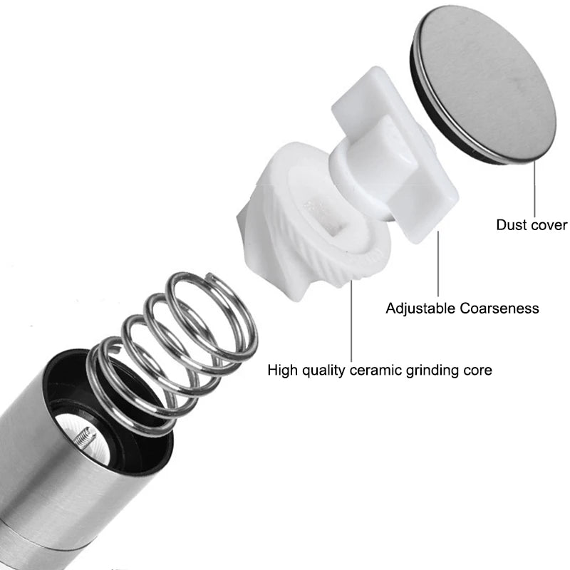 2-in-1 Stainless Steel Salt & Pepper Grinder – Adjustable Manual Spice Mill