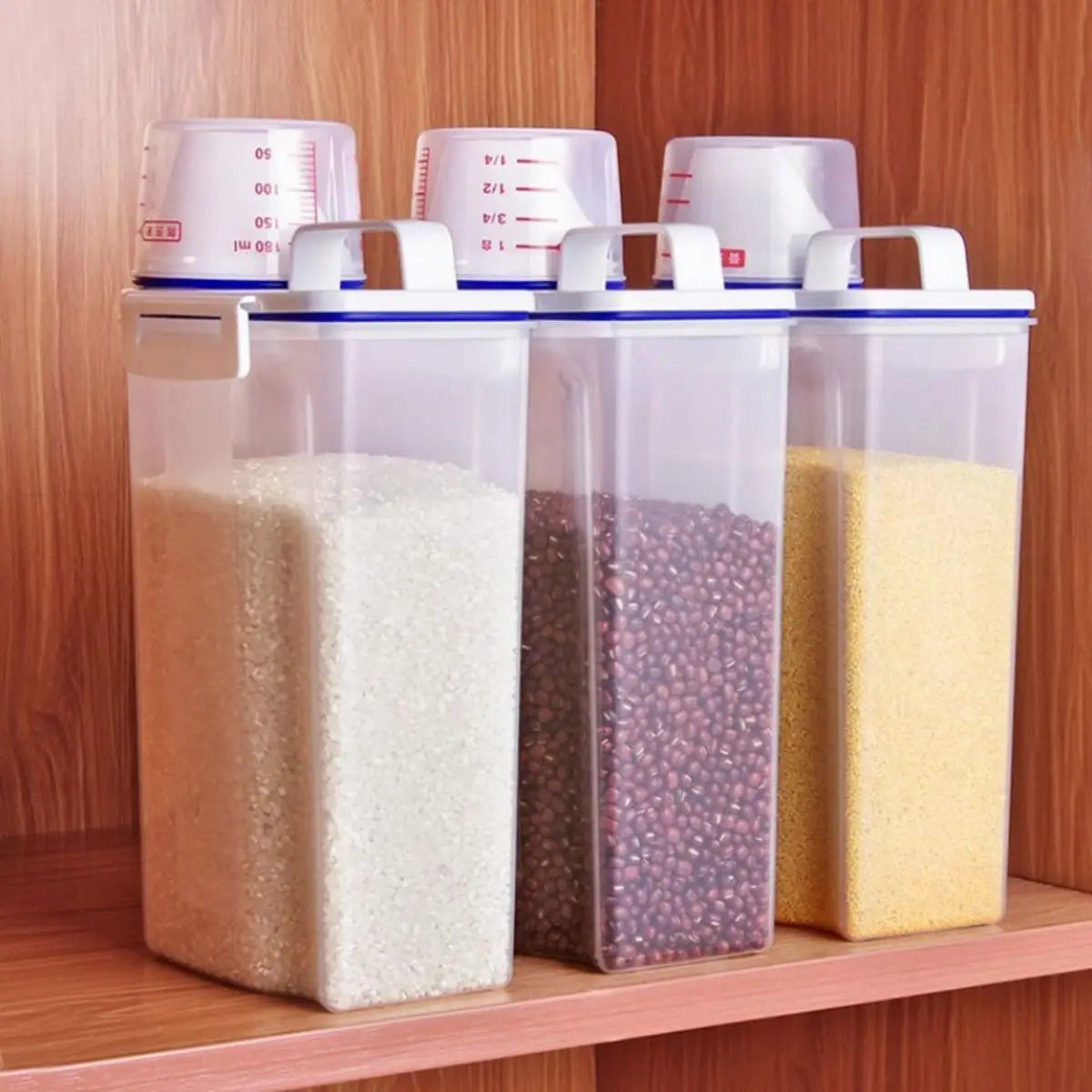 Rice & Grains Storage Canister with Measuring Cup – Moisture & Insect Proof