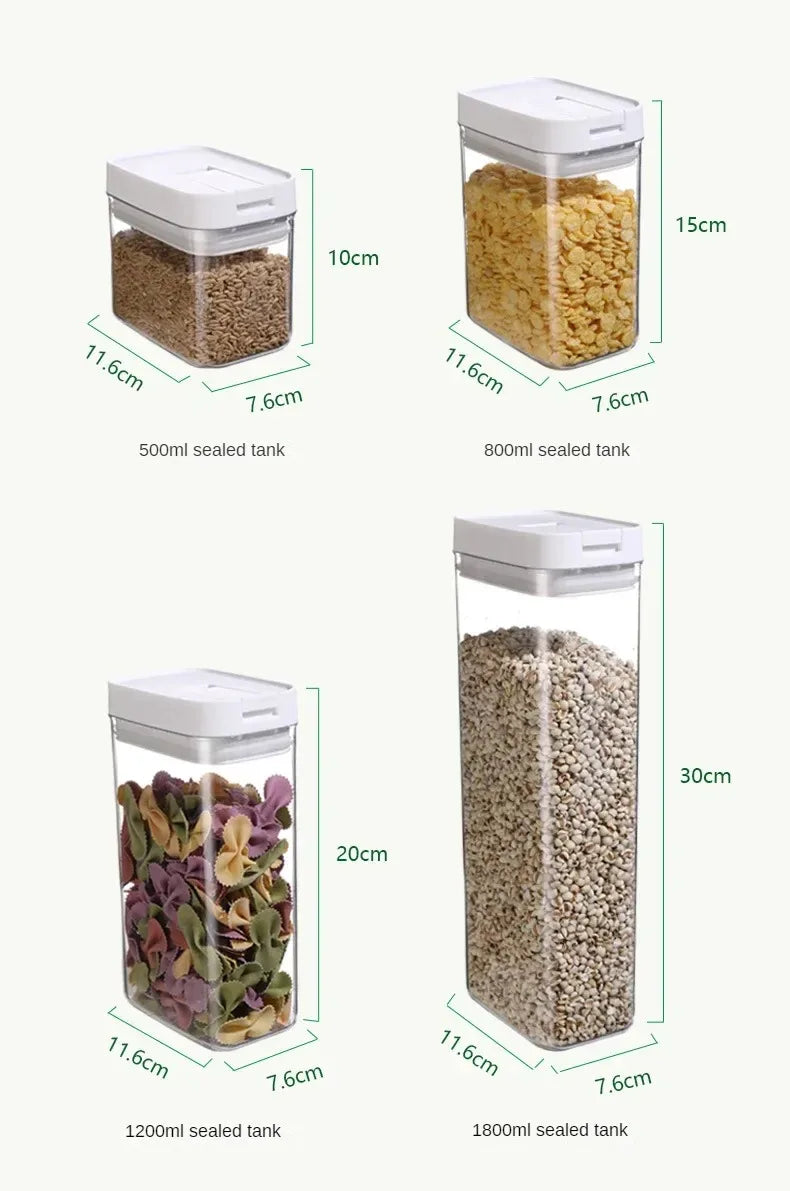 Clear Airtight Food Storage Jar – BPA-Free Plastic Container for Snacks, Cereal & Beans
