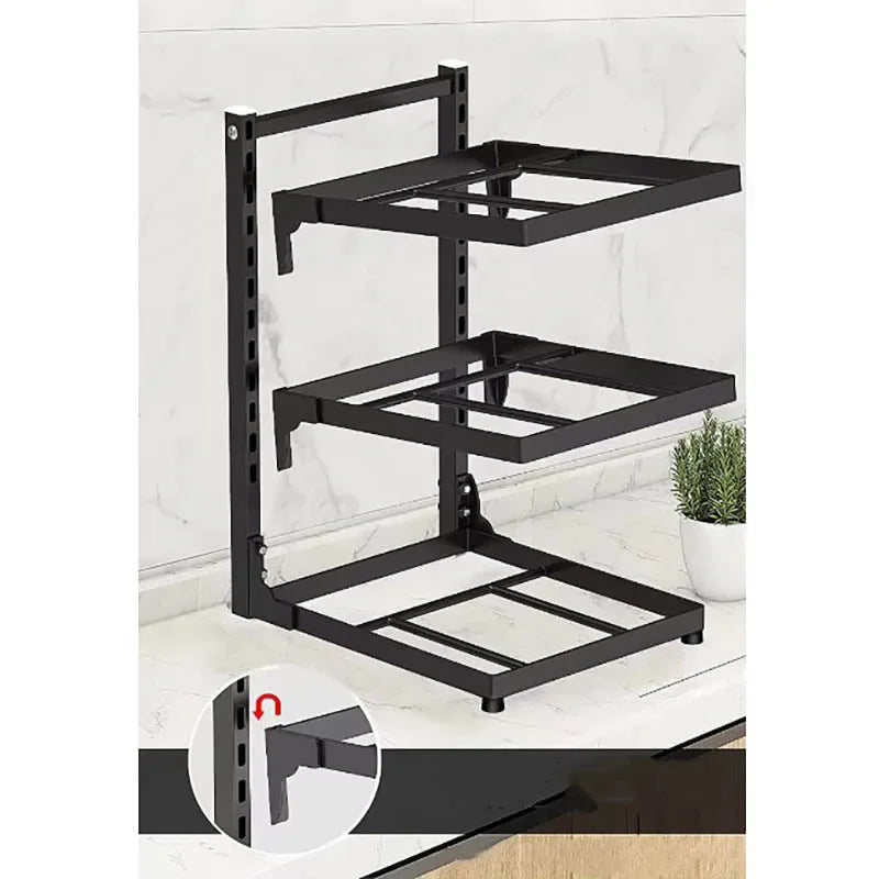 Adjustable Multi-Layer Kitchen Storage Rack – Sink & Stovetop Organizer for Pots and Cookware