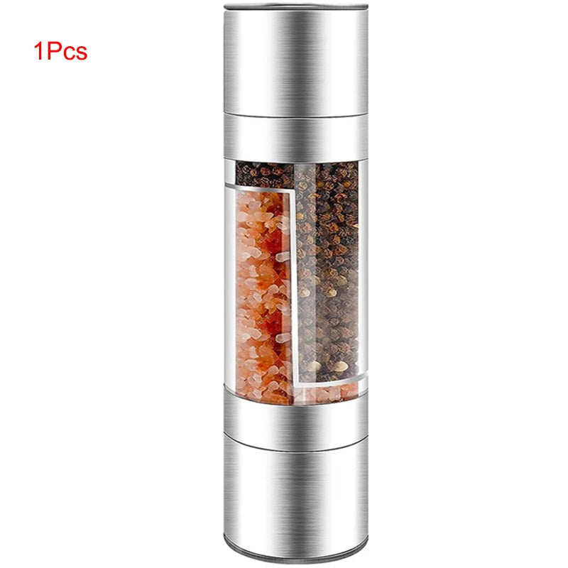 2-in-1 Stainless Steel Salt & Pepper Grinder – Adjustable Manual Spice Mill