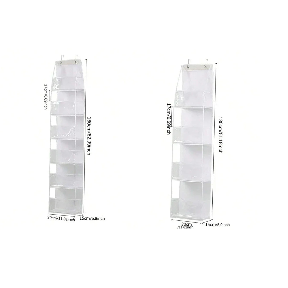 Over-the-Door Hanging Organizer – Foldable Clear Storage for Closet or Bathroom