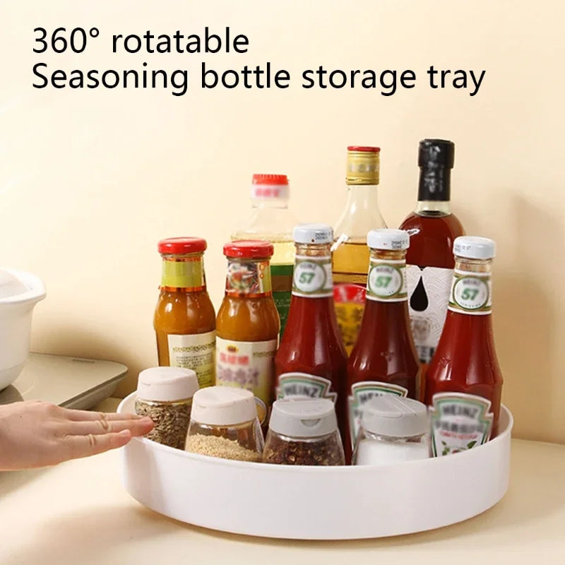 360° Rotating Cabinet Organizer – Non-Slip Kitchen & Bathroom Turntable