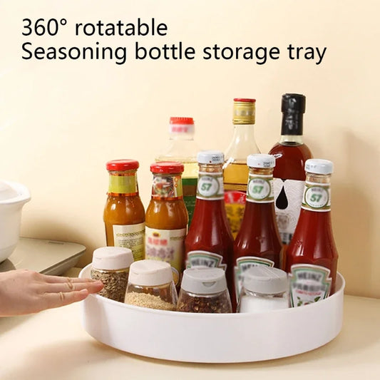 360° Rotating Cabinet Organizer – Non-Slip Kitchen & Bathroom Turntable