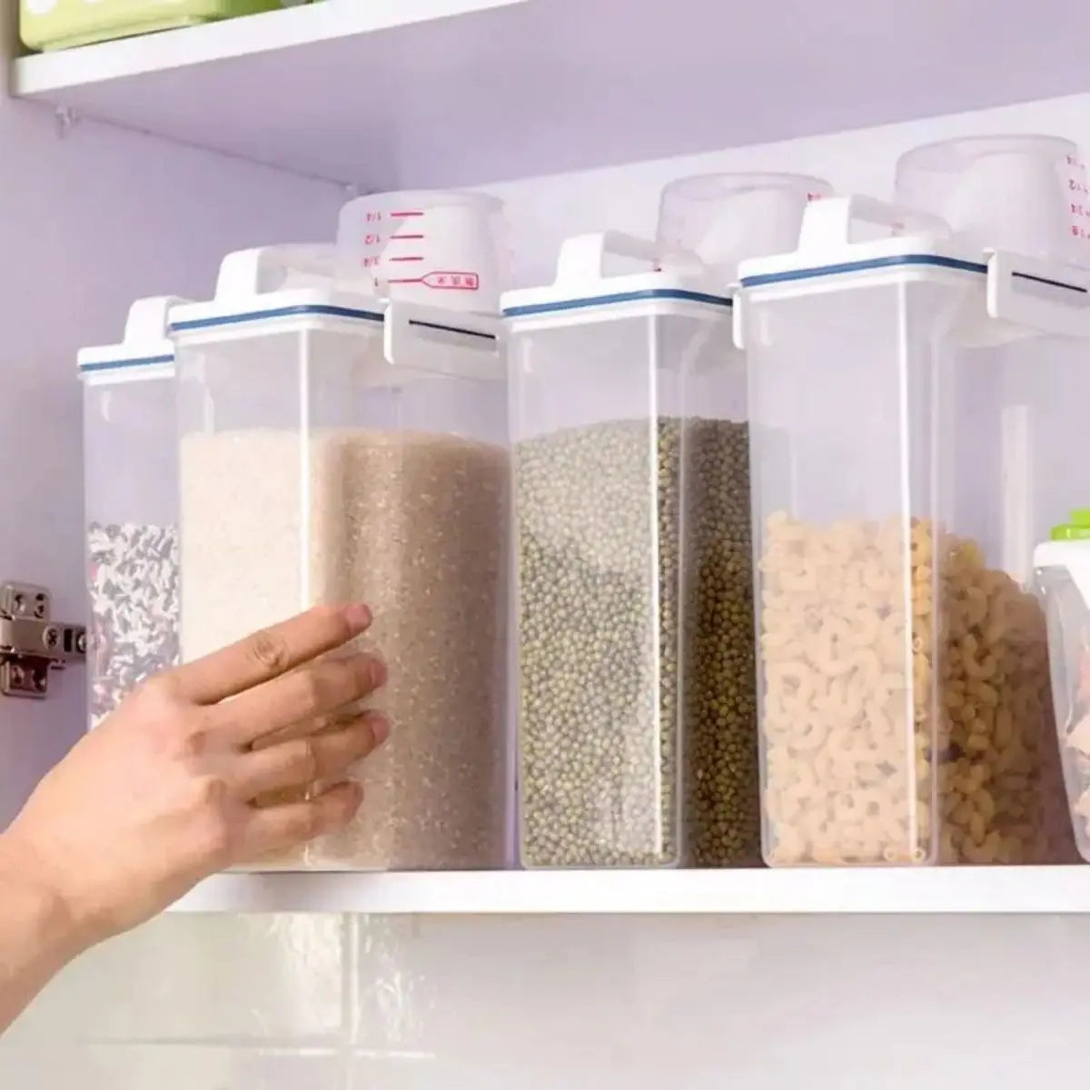 Rice & Grains Storage Canister with Measuring Cup – Moisture & Insect Proof