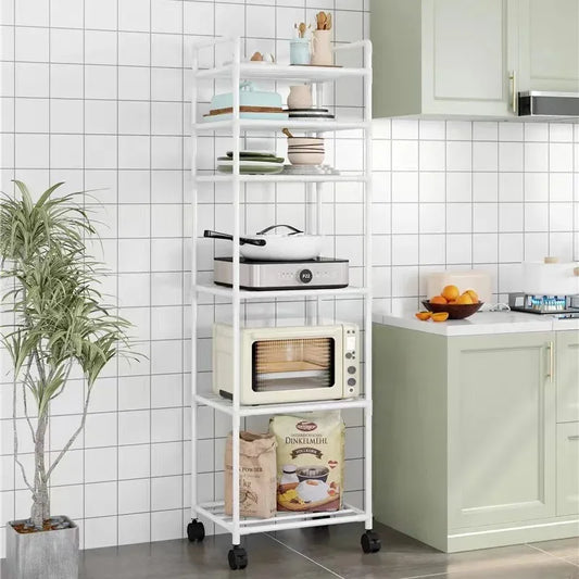 Multi-Layer Rolling Kitchen Storage Rack – Microwave & Pot Organizer