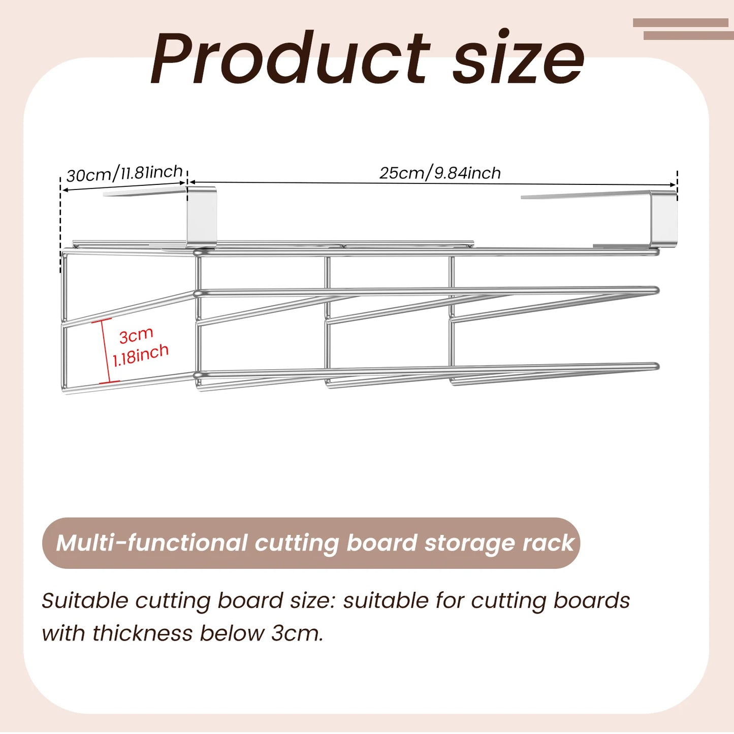 Under-Cabinet Cutting Board & Lid Organizer – Hanging Stainless Steel Kitchen Storage Rack