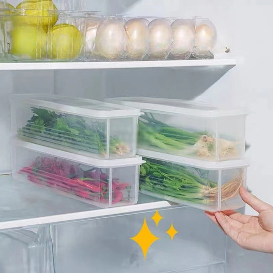 2pcs Fresh-Seal Plastic Refrigerator Organizers – Durable Vegetable Storage Containers