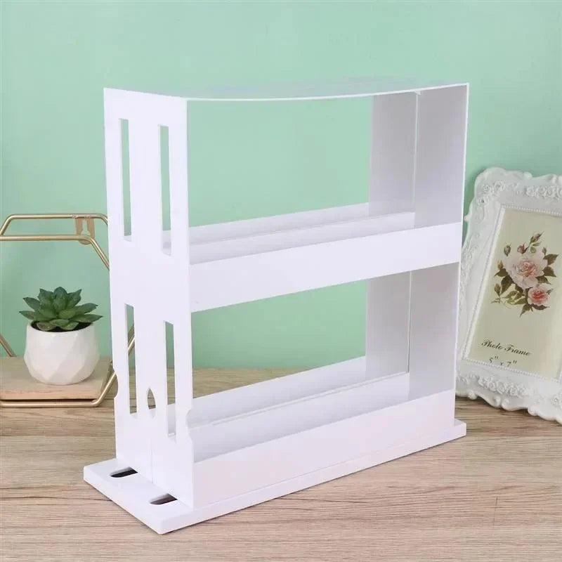 Multi-Function 2-Tier Spice Storage Rack – Adjustable Kitchen & Bathroom Organizer